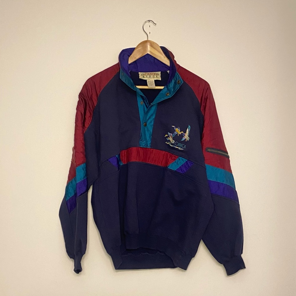 Vintage Canada Embroidered Windbreaker Sweater